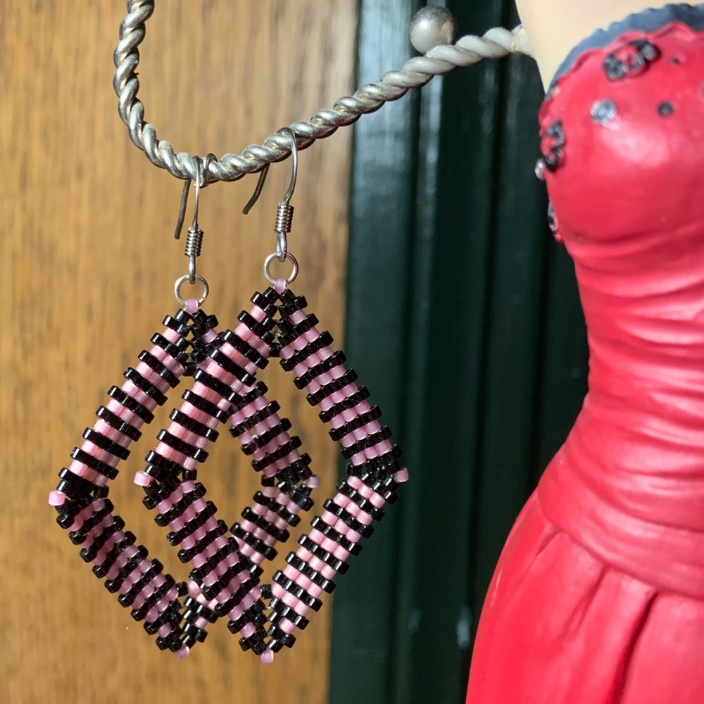Handmade Glass Seed Bead Earrings